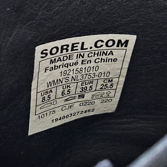 Sorel Joan Of Arctic II Black Suede Leatger Buckle Wedge Boots - Picture 9 of 9